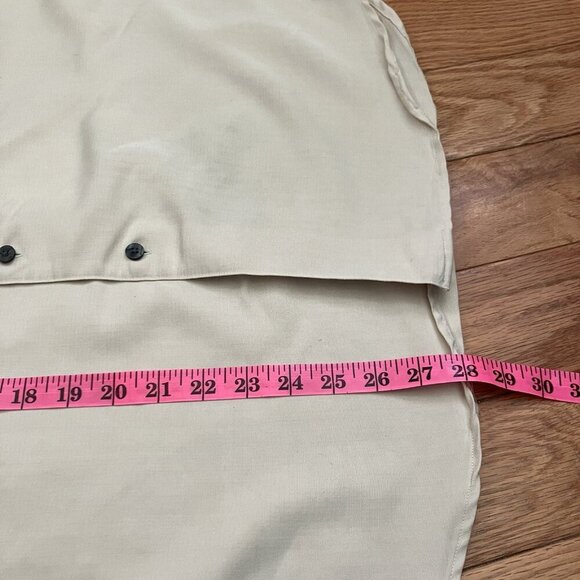 Vintage Oscar de la Renta Button Up Shirt Mens Yellow Neutral Camp Summer - Picture 5 of 7